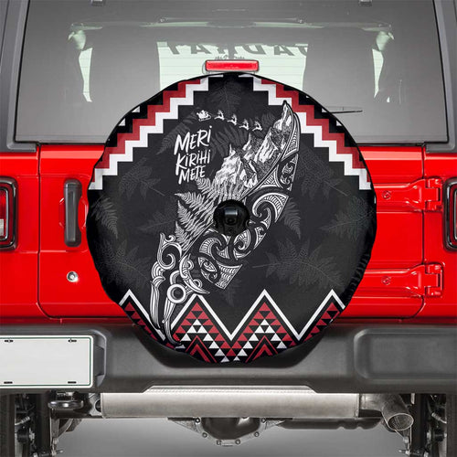 New Zealand Christmas Taniko Poutama Spare Tire Cover Mountainscape Maori Fern - Aussie Hoodie