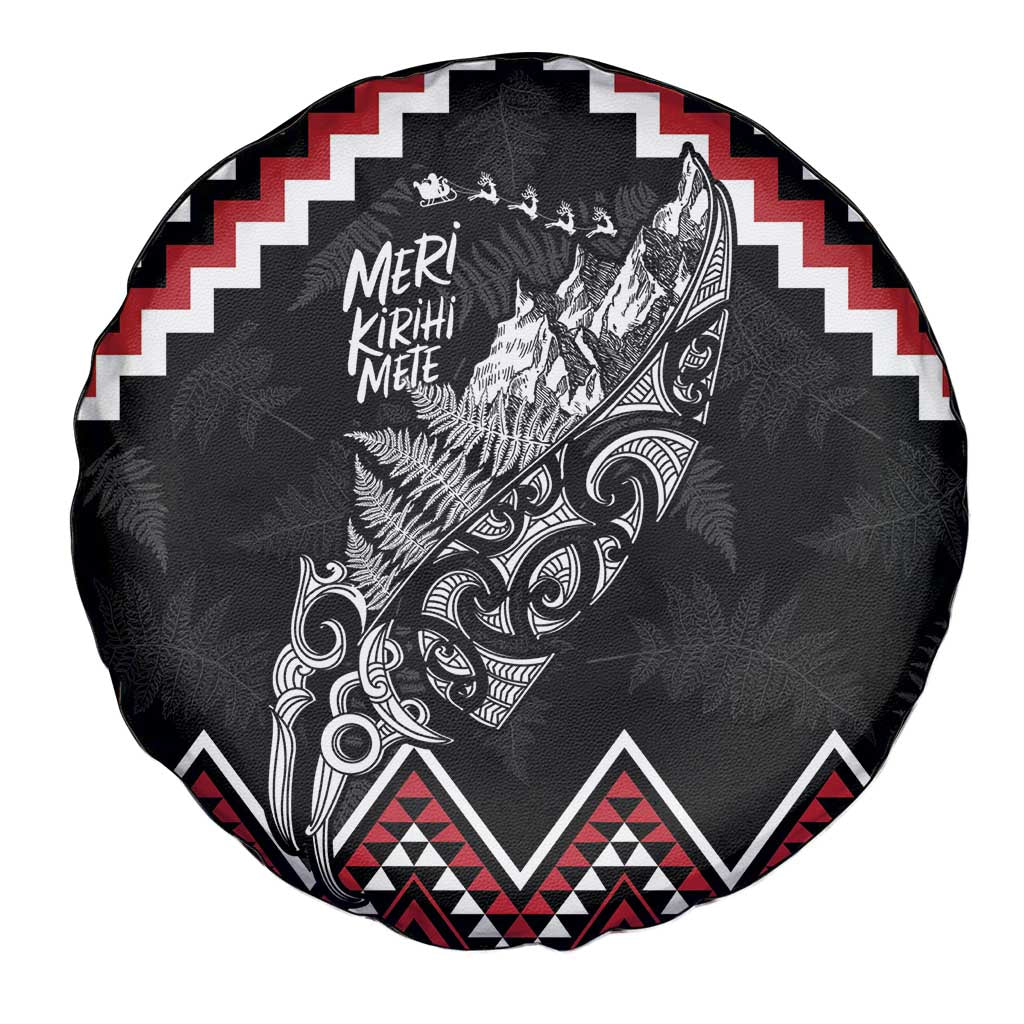 New Zealand Christmas Taniko Poutama Spare Tire Cover Mountainscape Maori Fern - Aussie Hoodie
