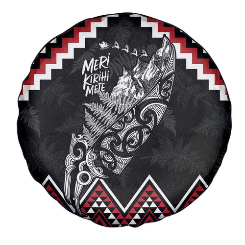 New Zealand Christmas Taniko Poutama Spare Tire Cover Mountainscape Maori Fern - Aussie Hoodie