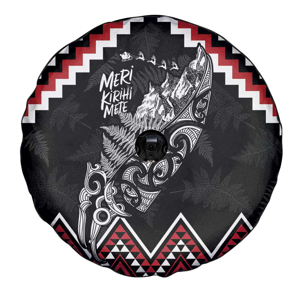 New Zealand Christmas Taniko Poutama Spare Tire Cover Mountainscape Maori Fern - Aussie Hoodie