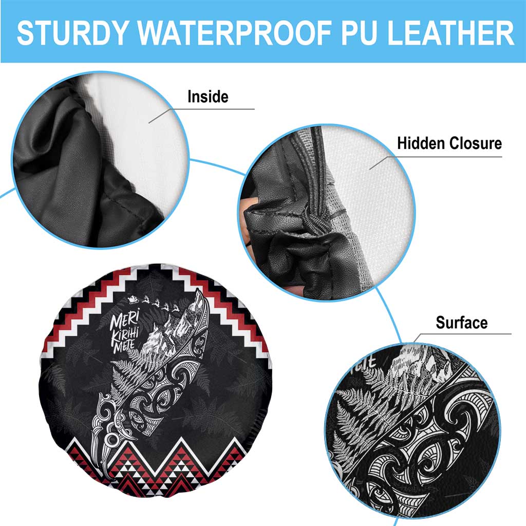 New Zealand Christmas Taniko Poutama Spare Tire Cover Mountainscape Maori Fern - Aussie Hoodie