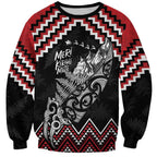 New Zealand Christmas Taniko Poutama Sweatshirt Mountainscape Maori Fern - Aussie Hoodie