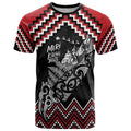 New Zealand Christmas Taniko Poutama T Shirt Mountainscape Maori Fern - Aussie Hoodie