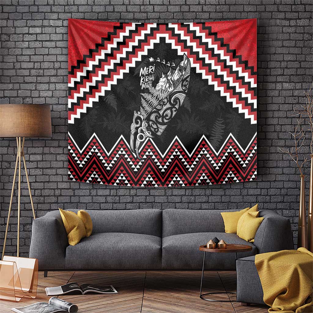 New Zealand Christmas Taniko Poutama Tapestry Mountainscape Maori Fern - Aussie Hoodie