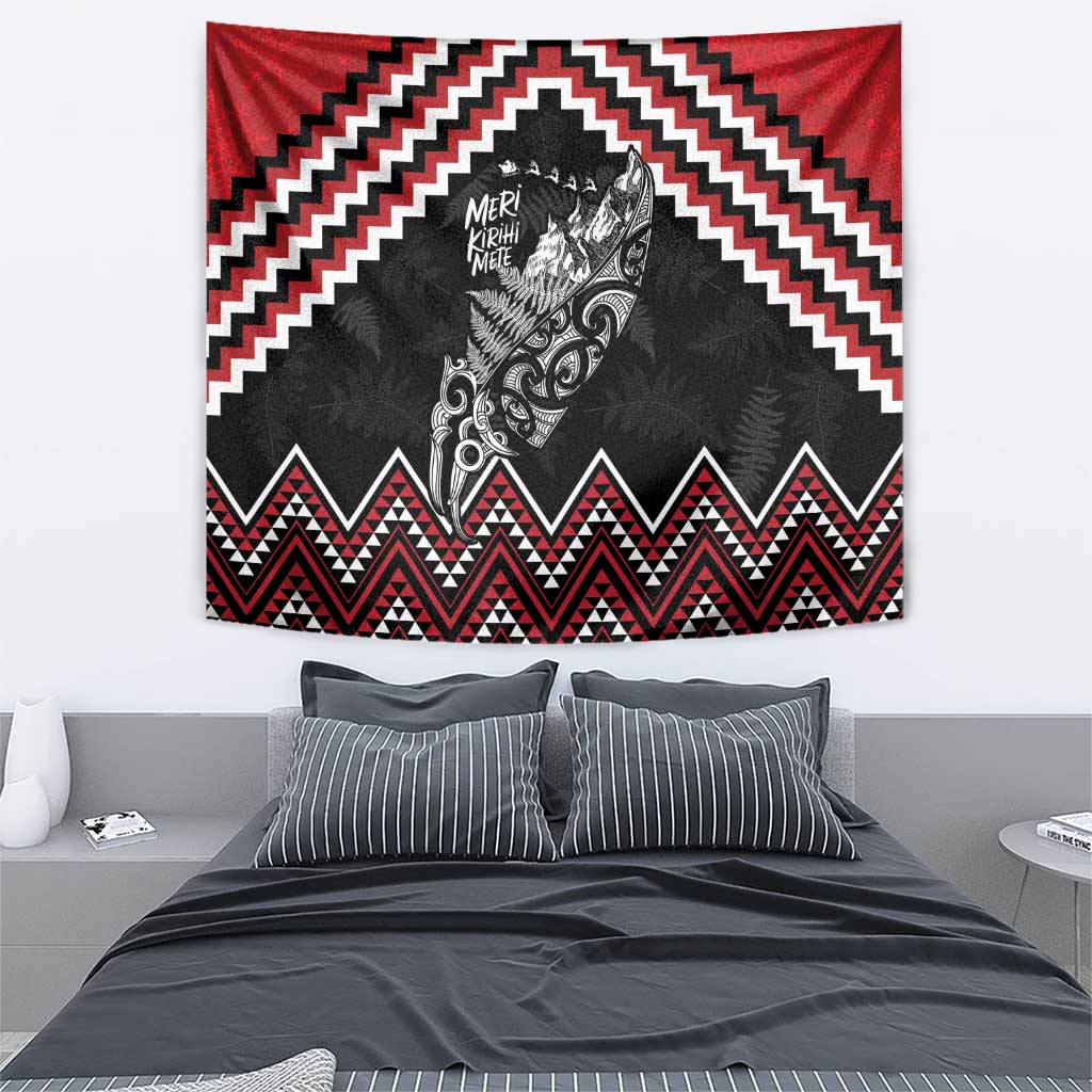 New Zealand Christmas Taniko Poutama Tapestry Mountainscape Maori Fern - Aussie Hoodie