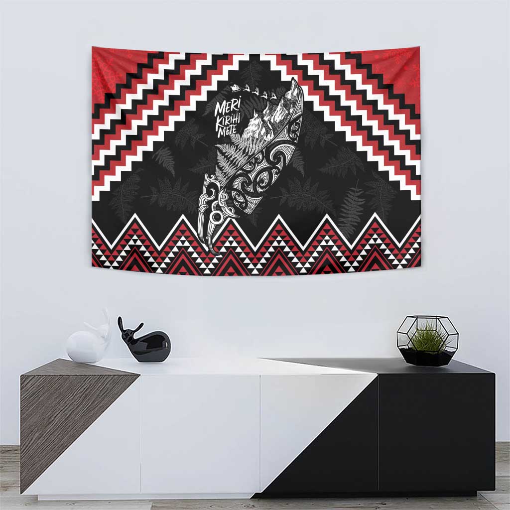 New Zealand Christmas Taniko Poutama Tapestry Mountainscape Maori Fern - Aussie Hoodie