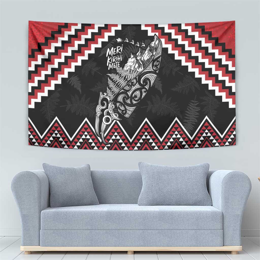 New Zealand Christmas Taniko Poutama Tapestry Mountainscape Maori Fern - Aussie Hoodie
