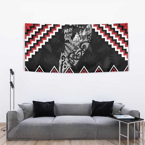 New Zealand Christmas Taniko Poutama Tapestry Mountainscape Maori Fern - Aussie Hoodie