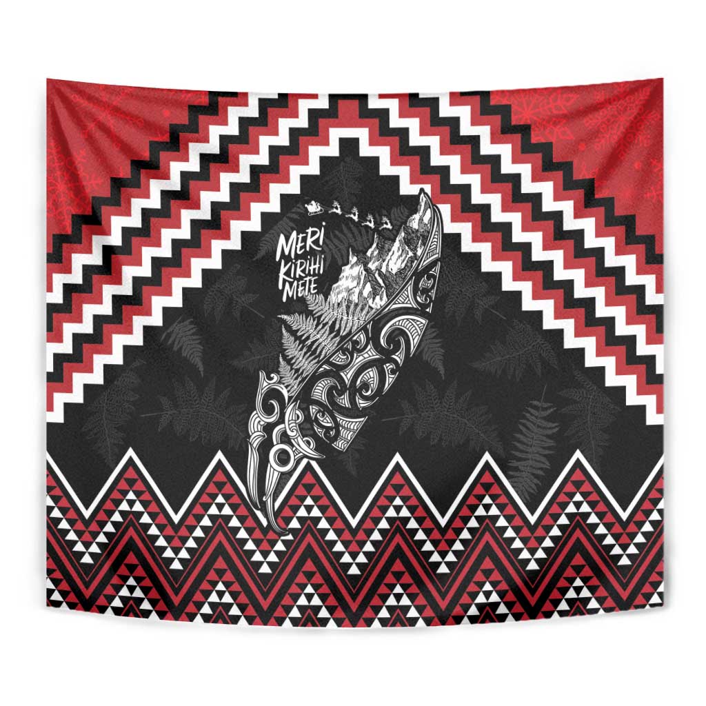 New Zealand Christmas Taniko Poutama Tapestry Mountainscape Maori Fern - Aussie Hoodie