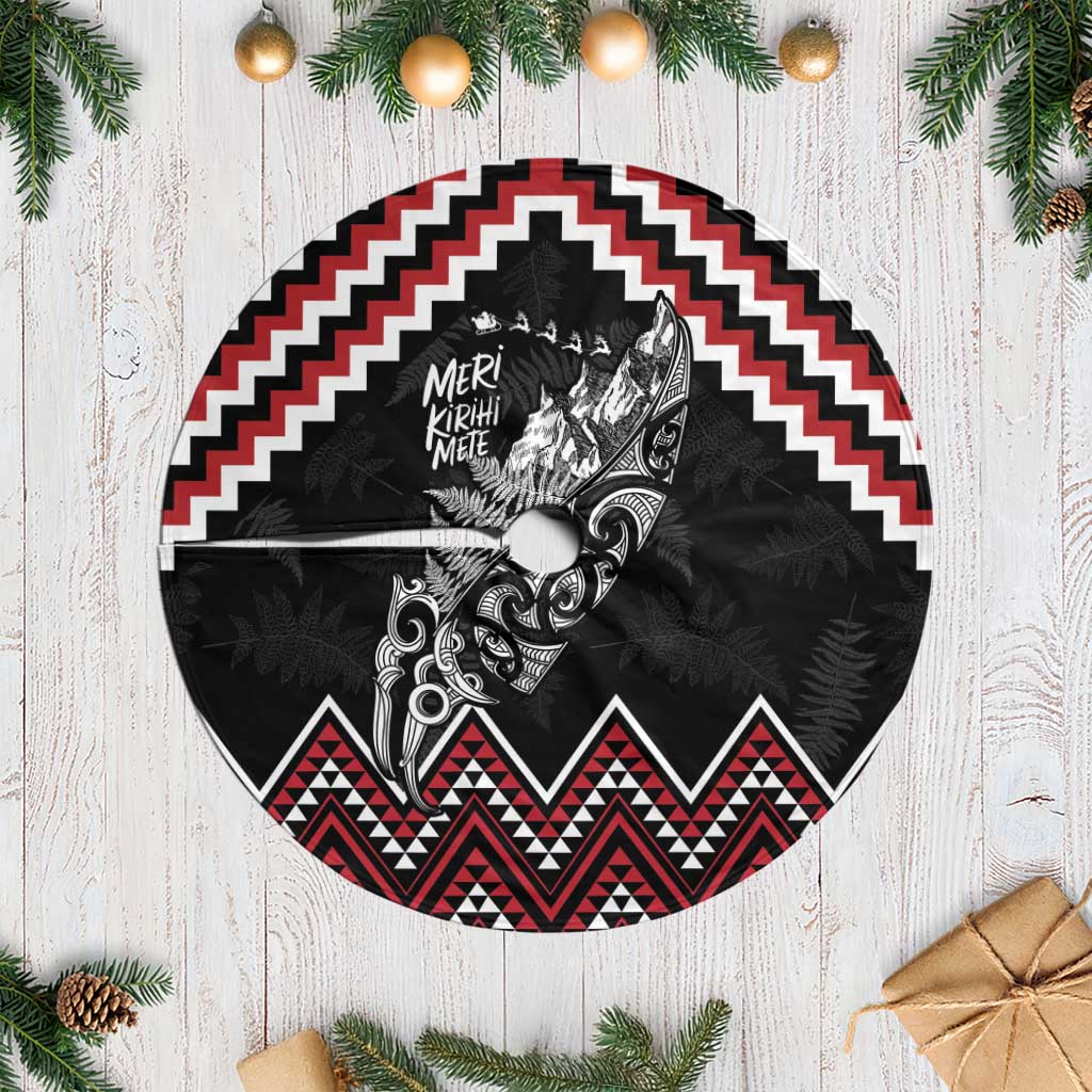 New Zealand Christmas Taniko Poutama Tree Skirt Mountainscape Maori Fern - Aussie Hoodie