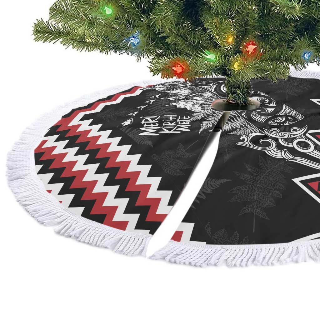 New Zealand Christmas Taniko Poutama Tree Skirt Mountainscape Maori Fern - Aussie Hoodie