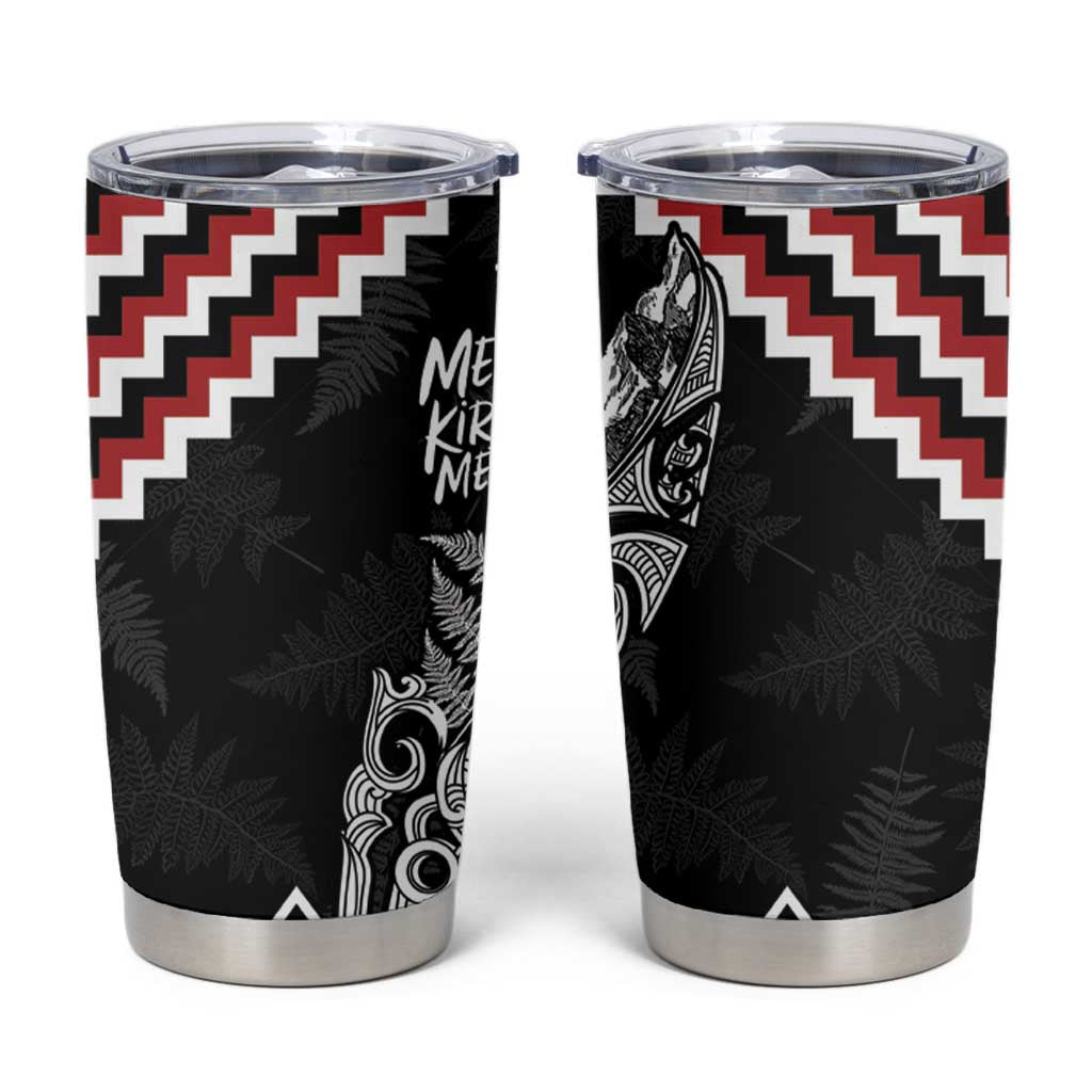 New Zealand Christmas Taniko Poutama Tumbler Cup Mountainscape Maori Fern - Aussie Hoodie