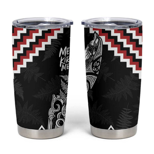 New Zealand Christmas Taniko Poutama Tumbler Cup Mountainscape Maori Fern - Aussie Hoodie
