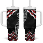 New Zealand Christmas Taniko Poutama Tumbler With Handle Mountainscape Maori Fern - Aussie Hoodie