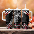 New Zealand Christmas Taniko Poutama Tumbler With Handle Mountainscape Maori Fern - Aussie Hoodie