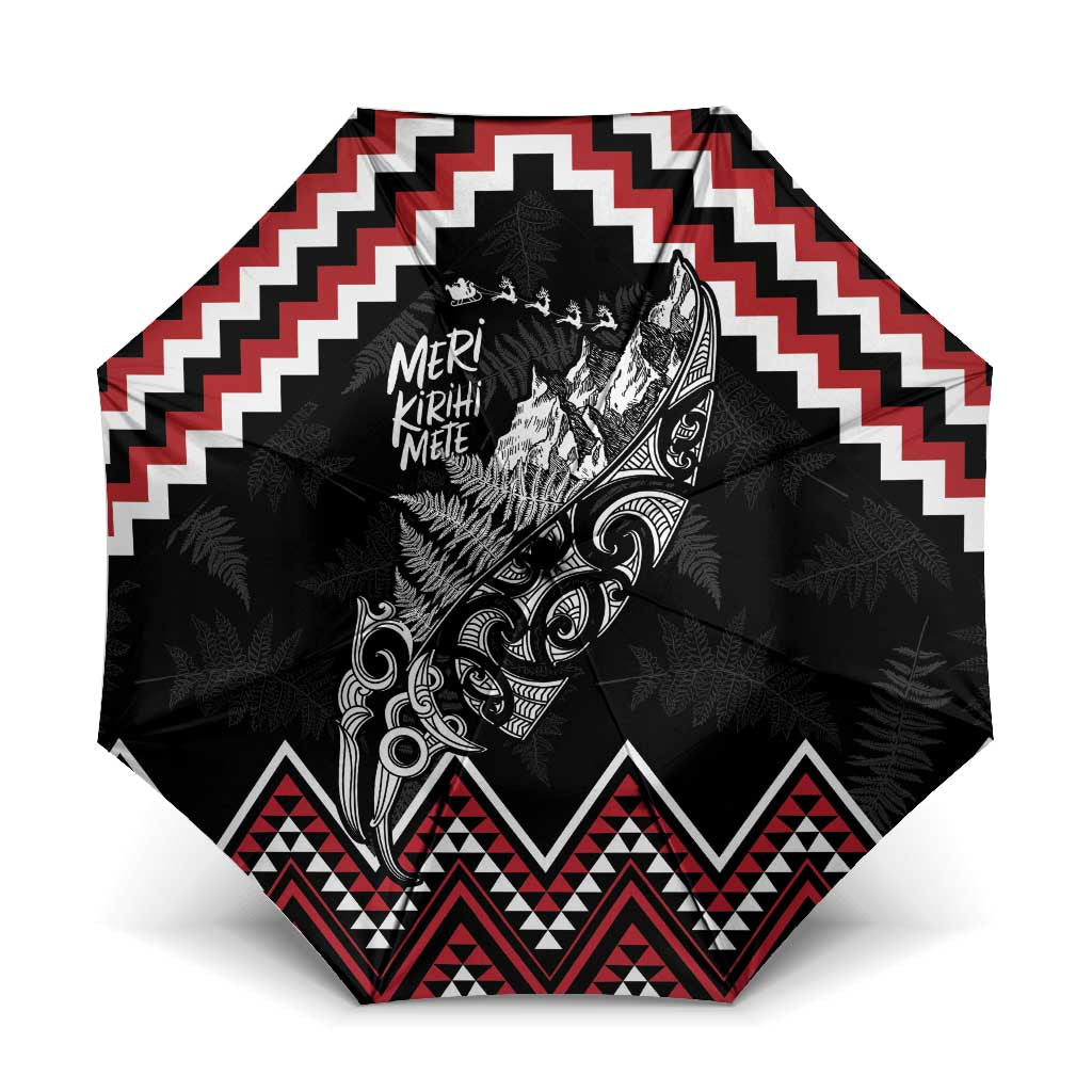 New Zealand Christmas Taniko Poutama Umbrella Mountainscape Maori Fern - Aussie Hoodie