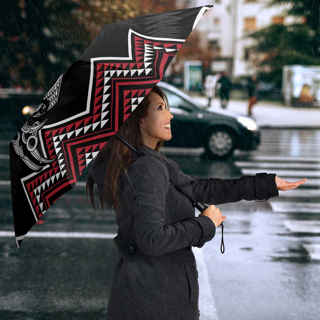 New Zealand Christmas Taniko Poutama Umbrella Mountainscape Maori Fern - Aussie Hoodie