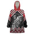New Zealand Christmas Taniko Poutama Wearable Blanket Hoodie Mountainscape Maori Fern - Aussie Hoodie