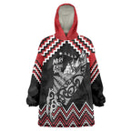 New Zealand Christmas Taniko Poutama Wearable Blanket Hoodie Mountainscape Maori Fern - Aussie Hoodie