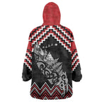New Zealand Christmas Taniko Poutama Wearable Blanket Hoodie Mountainscape Maori Fern - Aussie Hoodie