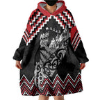 New Zealand Christmas Taniko Poutama Wearable Blanket Hoodie Mountainscape Maori Fern - Aussie Hoodie