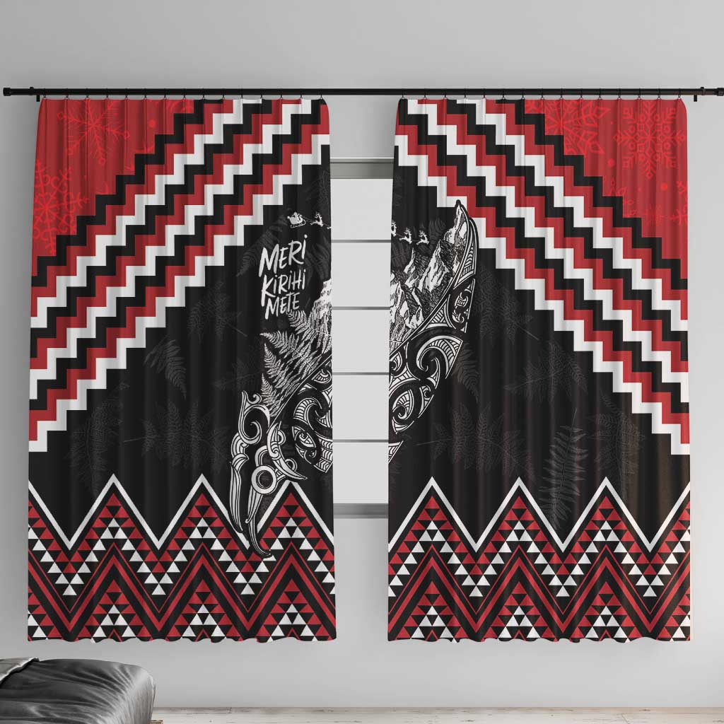 New Zealand Christmas Taniko Poutama Window Curtain Mountainscape Maori Fern - Aussie Hoodie