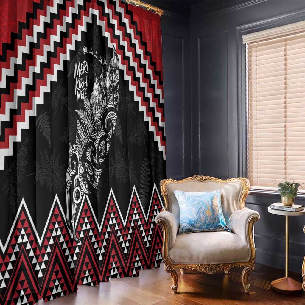 New Zealand Christmas Taniko Poutama Window Curtain Mountainscape Maori Fern - Aussie Hoodie