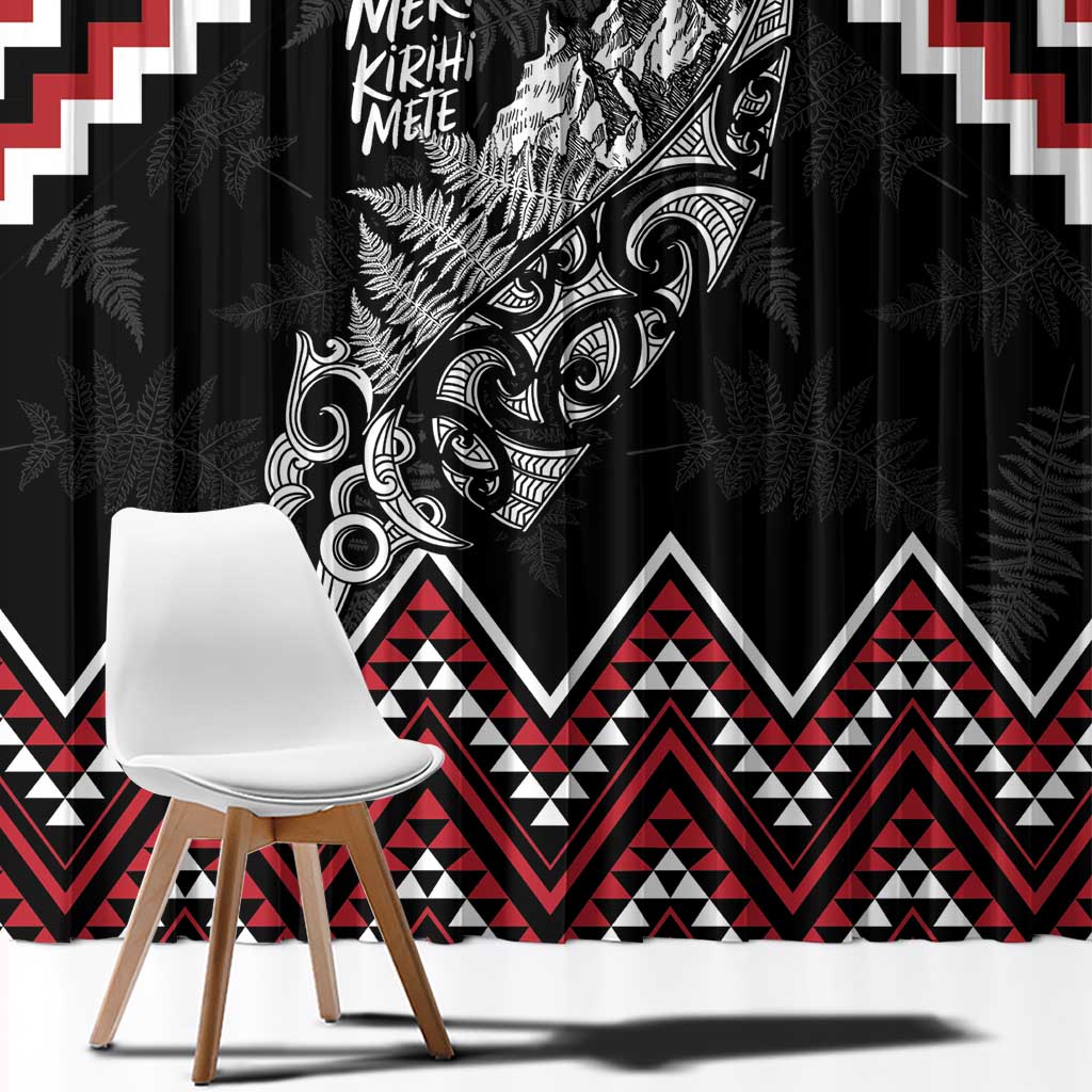 New Zealand Christmas Taniko Poutama Window Curtain Mountainscape Maori Fern - Aussie Hoodie