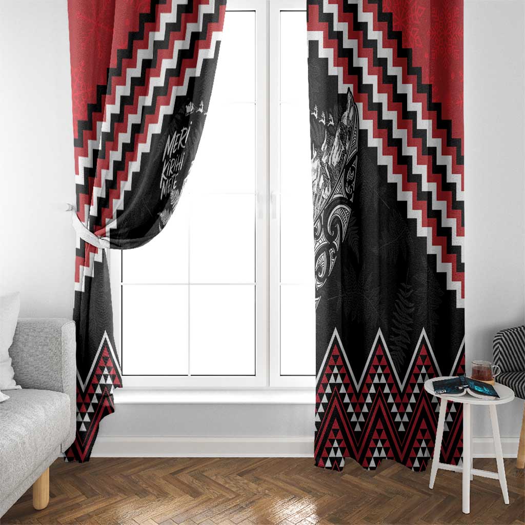 New Zealand Christmas Taniko Poutama Window Curtain Mountainscape Maori Fern - Aussie Hoodie