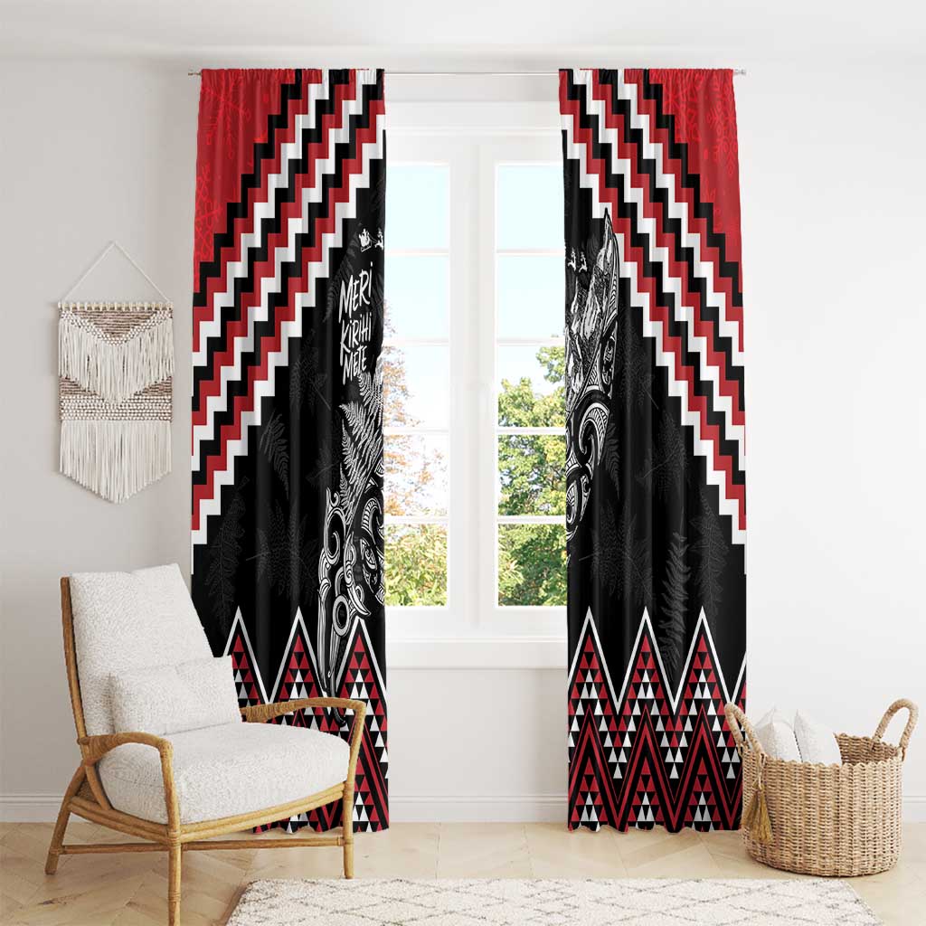 New Zealand Christmas Taniko Poutama Window Curtain Mountainscape Maori Fern - Aussie Hoodie