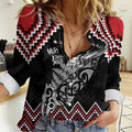 New Zealand Christmas Taniko Poutama Women Casual Shirt Mountainscape Maori Fern - Aussie Hoodie
