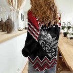 New Zealand Christmas Taniko Poutama Women Casual Shirt Mountainscape Maori Fern - Aussie Hoodie