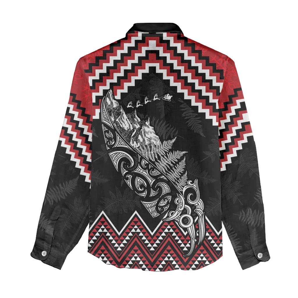 New Zealand Christmas Taniko Poutama Women Casual Shirt Mountainscape Maori Fern - Aussie Hoodie