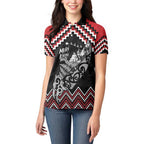 New Zealand Christmas Taniko Poutama Women Polo Shirt Mountainscape Maori Fern - Aussie Hoodie