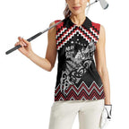 New Zealand Christmas Taniko Poutama Women Sleeveless Polo Shirt Mountainscape Maori Fern - Aussie Hoodie