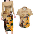 Personalised Melbourne Horse Racing Couples Matching Long Sleeve Bodycon Dress and Hawaiian Shirt Australia Wonder Horse