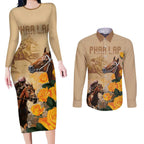 Personalised Melbourne Horse Racing Couples Matching Long Sleeve Bodycon Dress and Long Sleeve Button Shirt Australia Wonder Horse