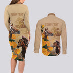 Personalised Melbourne Horse Racing Couples Matching Long Sleeve Bodycon Dress and Long Sleeve Button Shirt Australia Wonder Horse