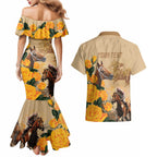 Personalised Melbourne Horse Racing Couples Matching Mermaid Dress and Hawaiian Shirt Australia Wonder Horse