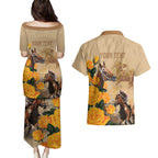 Personalised Melbourne Horse Racing Couples Matching Puletasi and Hawaiian Shirt Australia Wonder Horse