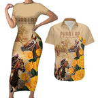 Personalised Melbourne Horse Racing Couples Matching Short Sleeve Bodycon Dress and Hawaiian Shirt Australia Wonder Horse