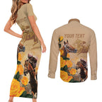 Personalised Melbourne Horse Racing Couples Matching Short Sleeve Bodycon Dress and Long Sleeve Button Shirt Australia Wonder Horse