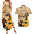 Personalised Melbourne Horse Racing Couples Matching Summer Maxi Dress and Hawaiian Shirt Australia Wonder Horse