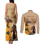Personalised Melbourne Horse Racing Couples Matching Tank Maxi Dress and Long Sleeve Button Shirt Australia Wonder Horse