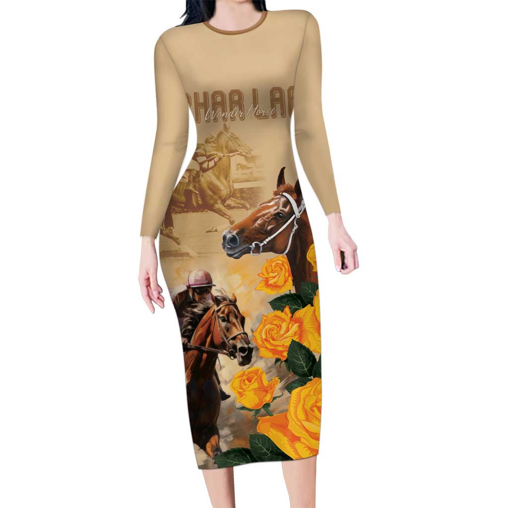 Personalised Melbourne Horse Racing Family Matching Long Sleeve Bodycon Dress and Hawaiian Shirt Australia Wonder Horse