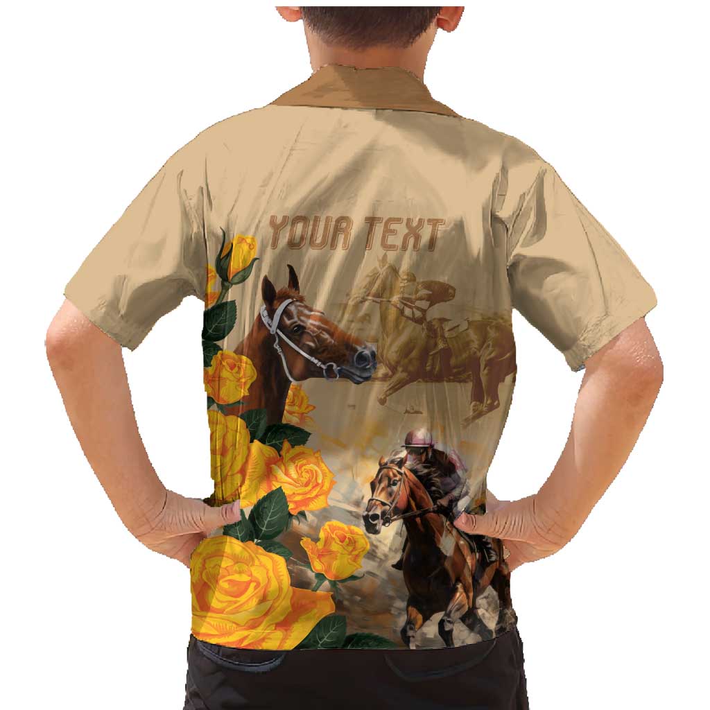 Personalised Melbourne Horse Racing Family Matching Mermaid Dress and Hawaiian Shirt Australia Wonder Horse