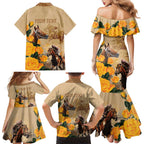 Personalised Melbourne Horse Racing Family Matching Mermaid Dress and Hawaiian Shirt Australia Wonder Horse