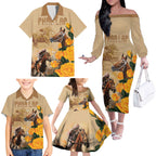 Personalised Melbourne Horse Racing Family Matching Off The Shoulder Long Sleeve Dress and Hawaiian Shirt Australia Wonder Horse