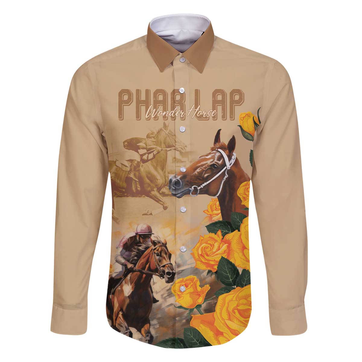 Personalised Melbourne Horse Racing Family Matching Off The Shoulder Long Sleeve Dress and Hawaiian Shirt Australia Wonder Horse