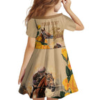 Personalised Melbourne Horse Racing Family Matching Off Shoulder Maxi Dress and Hawaiian Shirt Australia Wonder Horse